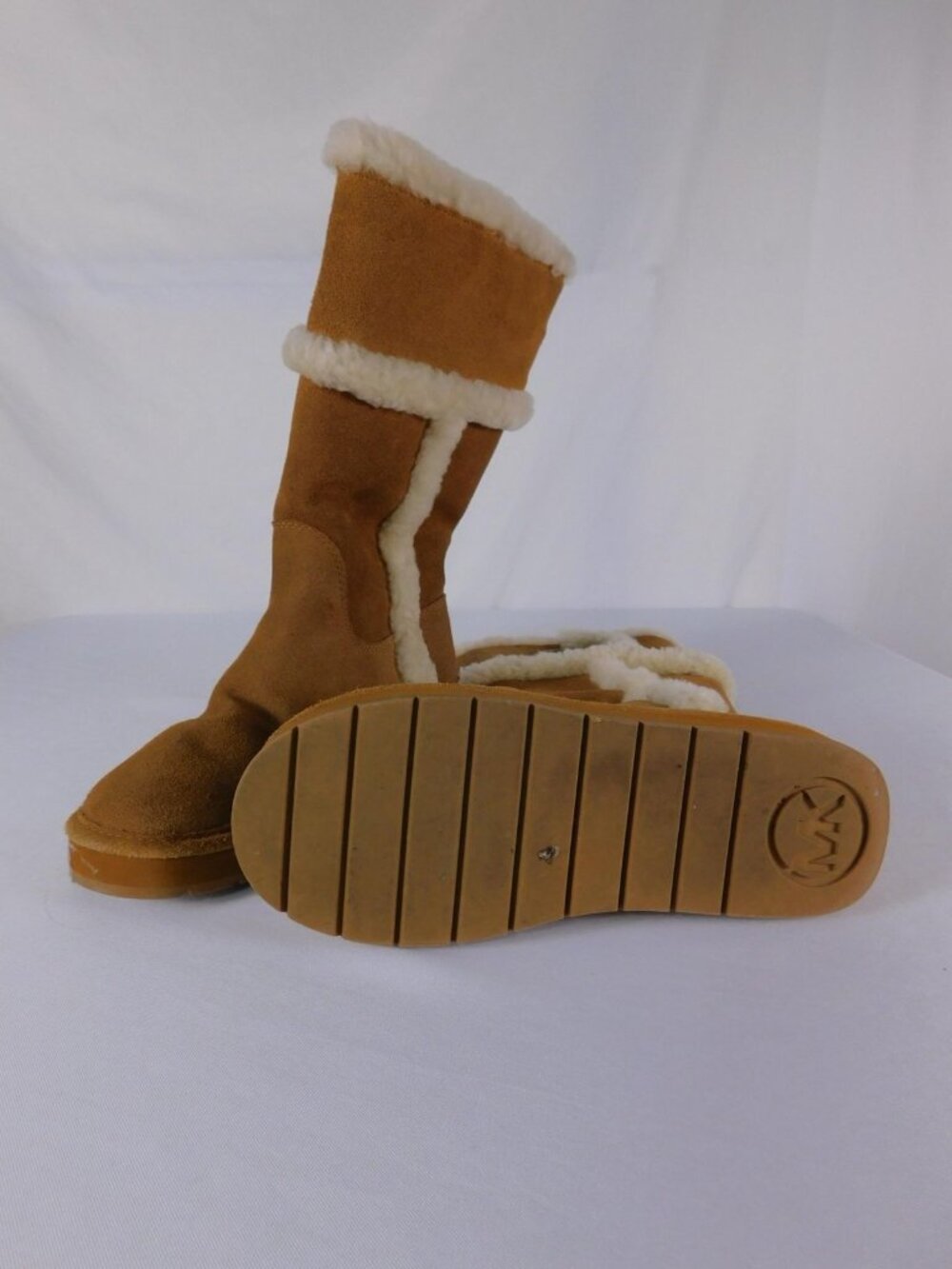 Michael Kors Boots Womens Size 7 Brown Suede Shearling Lined Mid-Calf Logo - Picture 4 of 8